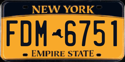 NY license plate FDM6751