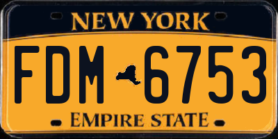NY license plate FDM6753