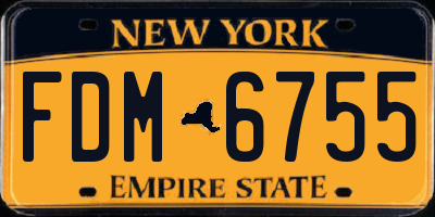 NY license plate FDM6755