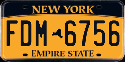 NY license plate FDM6756