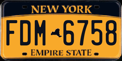 NY license plate FDM6758