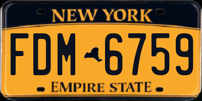 NY license plate FDM6759