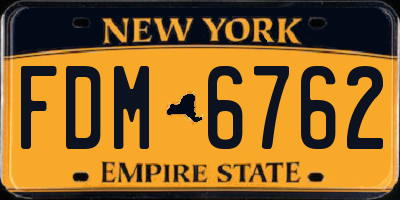 NY license plate FDM6762