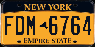 NY license plate FDM6764