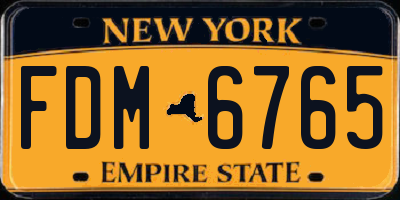 NY license plate FDM6765
