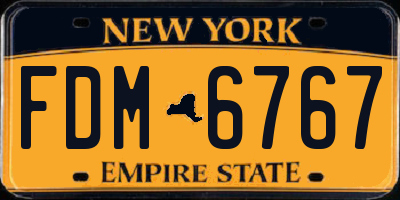 NY license plate FDM6767