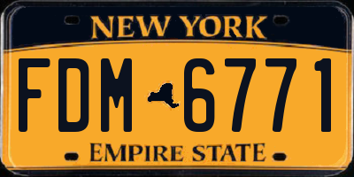 NY license plate FDM6771