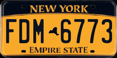 NY license plate FDM6773