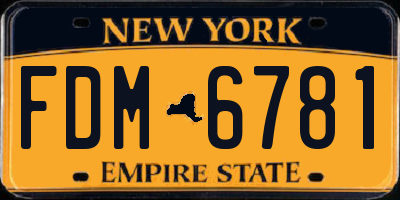 NY license plate FDM6781