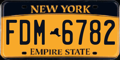 NY license plate FDM6782