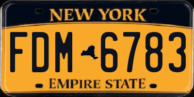 NY license plate FDM6783