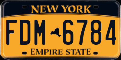NY license plate FDM6784