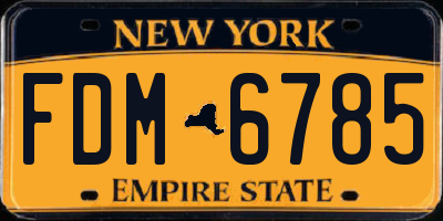 NY license plate FDM6785