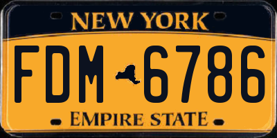 NY license plate FDM6786