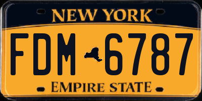 NY license plate FDM6787