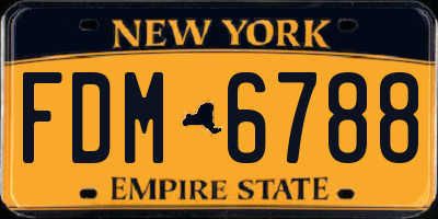 NY license plate FDM6788