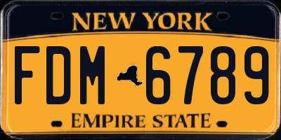 NY license plate FDM6789