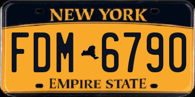 NY license plate FDM6790
