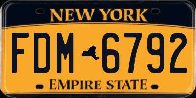 NY license plate FDM6792