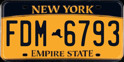 NY license plate FDM6793
