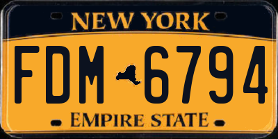 NY license plate FDM6794