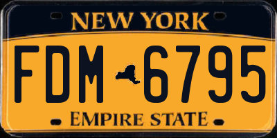 NY license plate FDM6795
