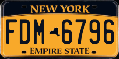 NY license plate FDM6796