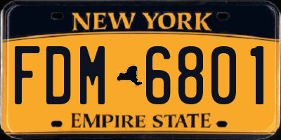 NY license plate FDM6801