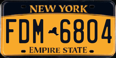 NY license plate FDM6804