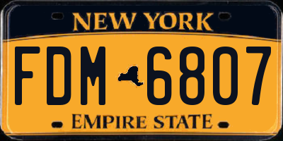 NY license plate FDM6807