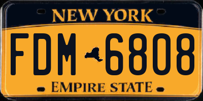 NY license plate FDM6808