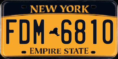 NY license plate FDM6810