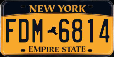 NY license plate FDM6814