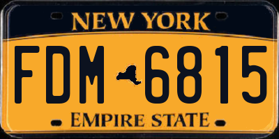 NY license plate FDM6815