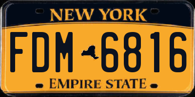 NY license plate FDM6816