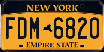 NY license plate FDM6820