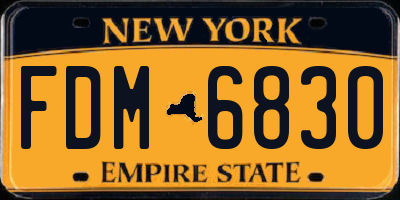 NY license plate FDM6830