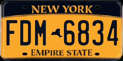 NY license plate FDM6834