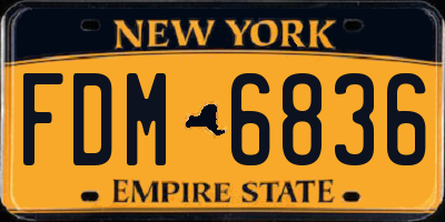 NY license plate FDM6836