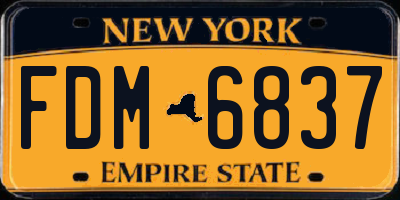 NY license plate FDM6837
