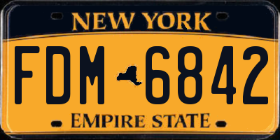 NY license plate FDM6842
