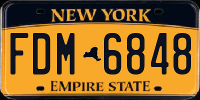 NY license plate FDM6848