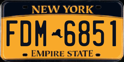 NY license plate FDM6851