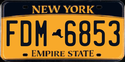 NY license plate FDM6853