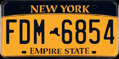 NY license plate FDM6854