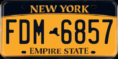 NY license plate FDM6857