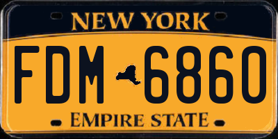 NY license plate FDM6860