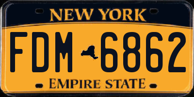 NY license plate FDM6862