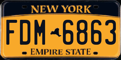 NY license plate FDM6863
