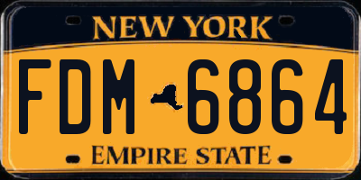 NY license plate FDM6864